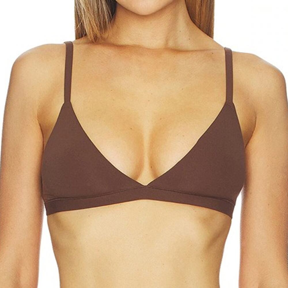 SKIMS Fits Everybody Triangle Bralette Cocoa Brown Unlined Wireless Size XXS